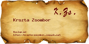 Krszta Zsombor névjegykártya